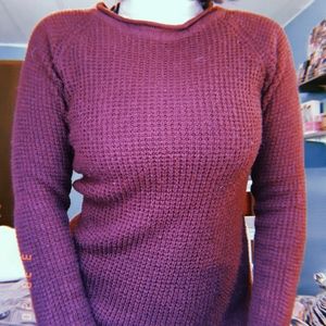 Burgundy Waffle knit sweater